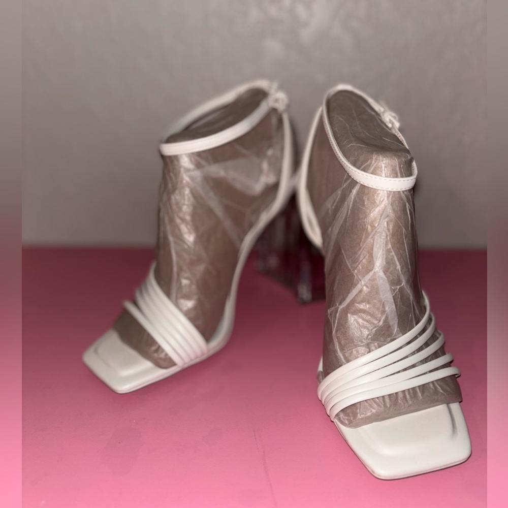 Aldo Estella Strappy Lucite Pillow Walk Block Heels Size 8
